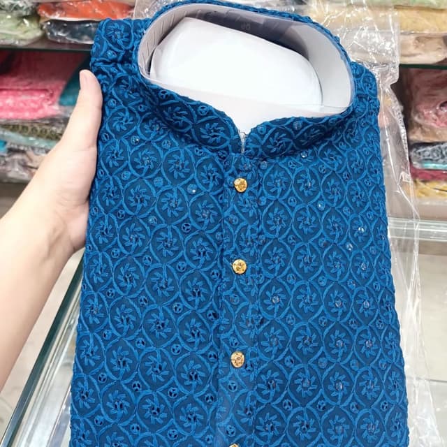 Royal Blue with Gold accents Kurta