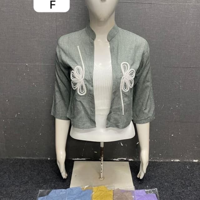 Gray with white embellishments Jacket