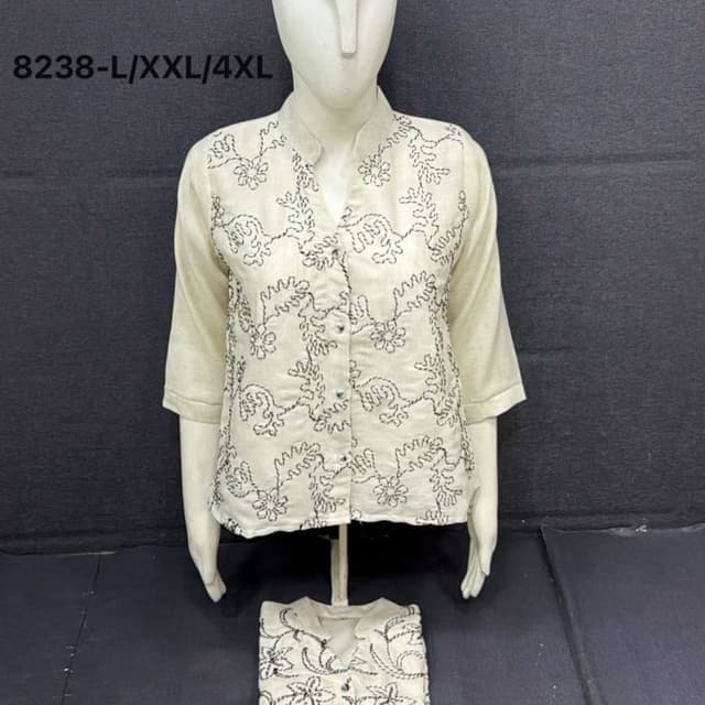 Off-white with black embroidery Shirt