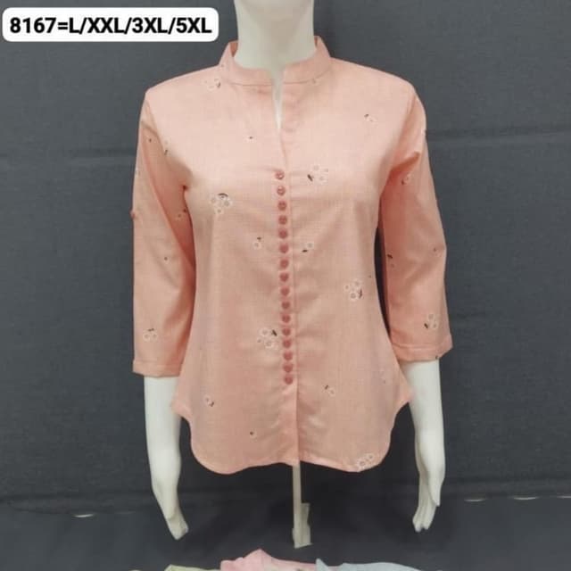 Peach with light floral print Shirt