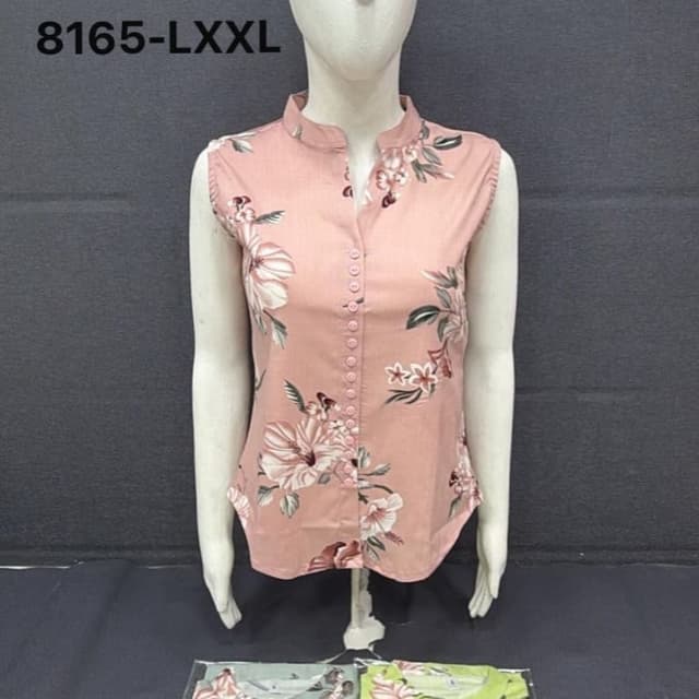 Peach, White, Green, Brown Shirt