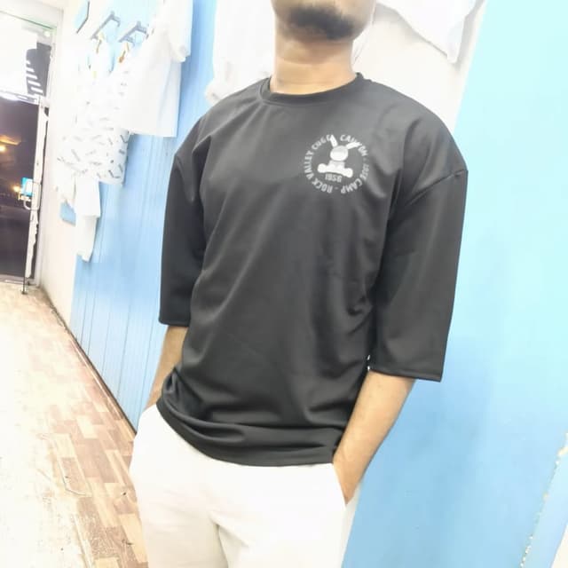 Black with white graphic T-Shirt