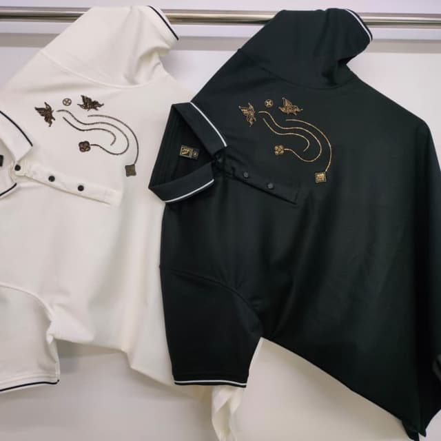 Black and White with Gold accents Polo Shirt