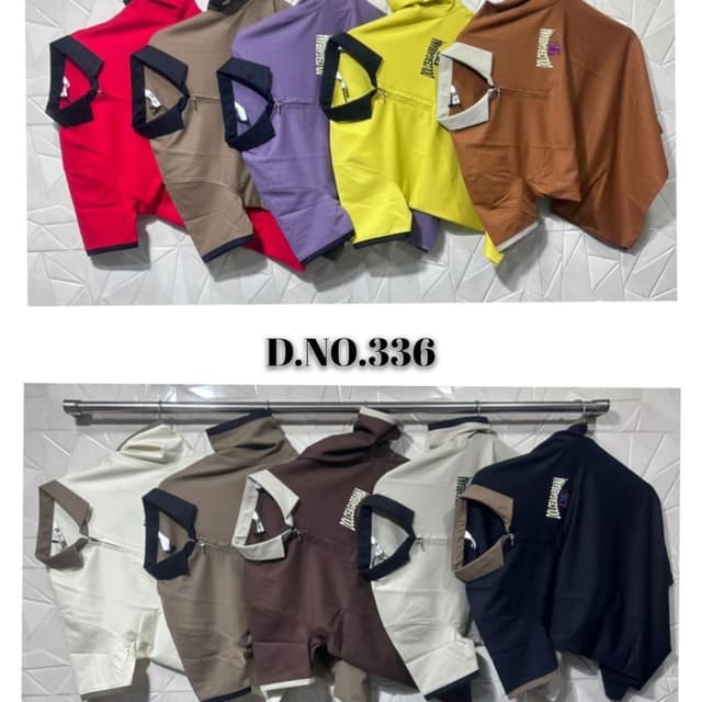 Red, Brown, Purple, Yellow, Black, White, Beige Polo Shirt