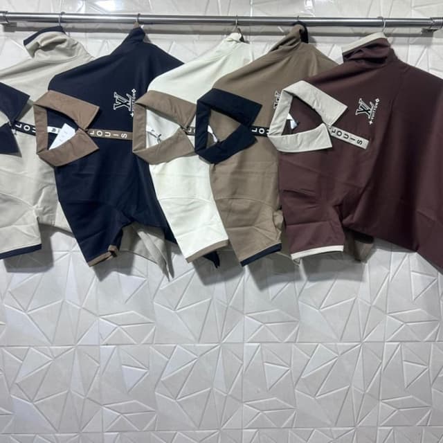 Navy Blue, White, Beige, Brown T-shirt