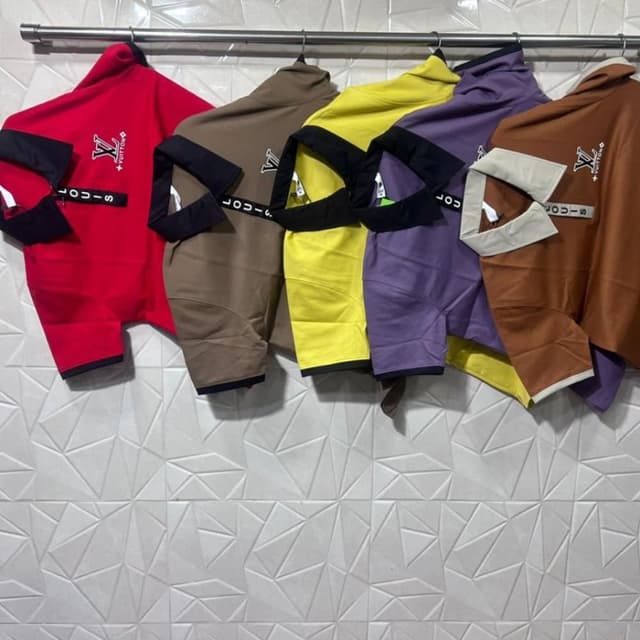 Brown, Yellow, Purple, Red, Black Shorts