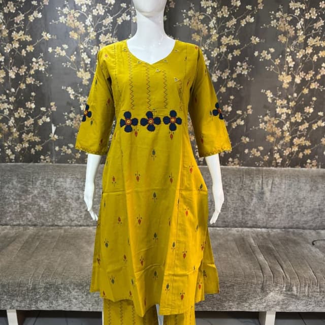 Yellow, Blue, Red Kurta Set