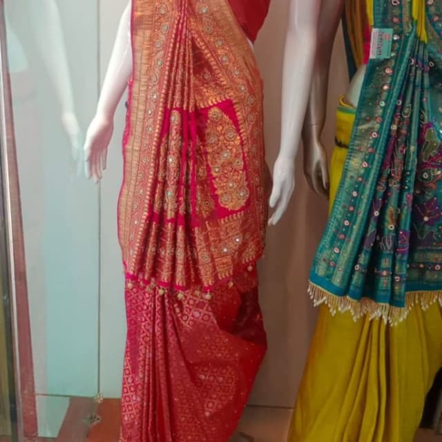 Red and Gold Saree