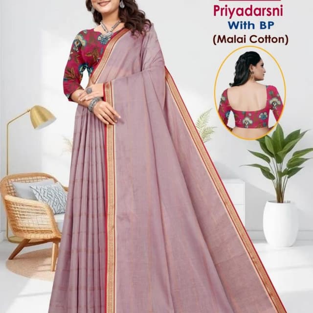 Lavender, Maroon, Gold Saree