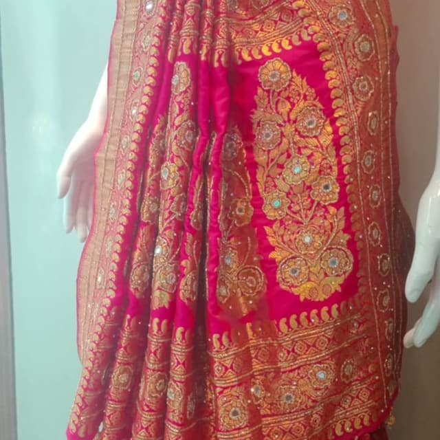 Fuchsia with Gold Saree