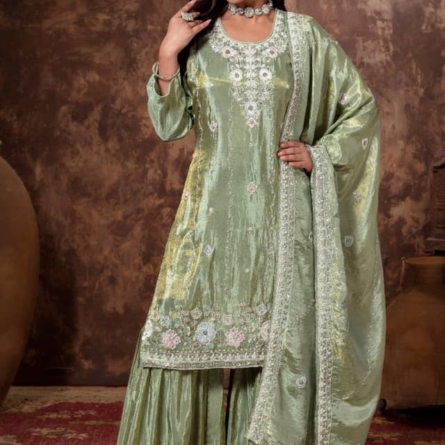Sage Green Sharara Suit