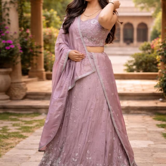Lavender/Lilac Lehenga Choli