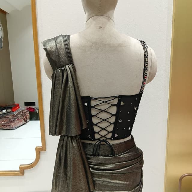 Bronze, Black, Silver, Red Lehenga Choli