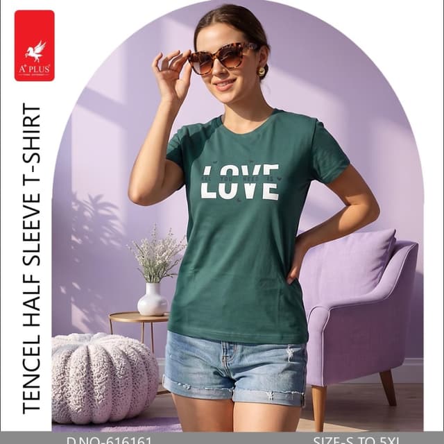 Deep Green, White T-shirt
