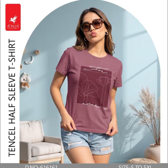 Dusty Rose, White, Maroon T-shirt