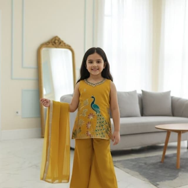 Mustard Yellow, Teal, Green, Beige, Gold Kurta Set with Dupatta