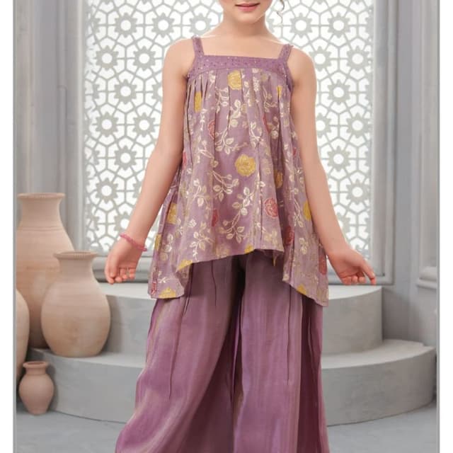 Lavender, Lilac, Gold, Pink, Yellow Kurta Set with Palazzo Pants