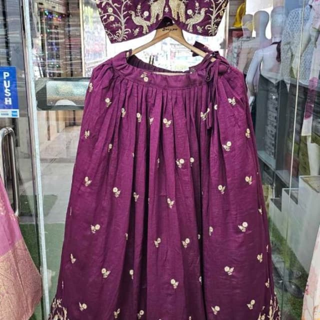 Deep Purple with Gold Embroidery Lehenga Choli