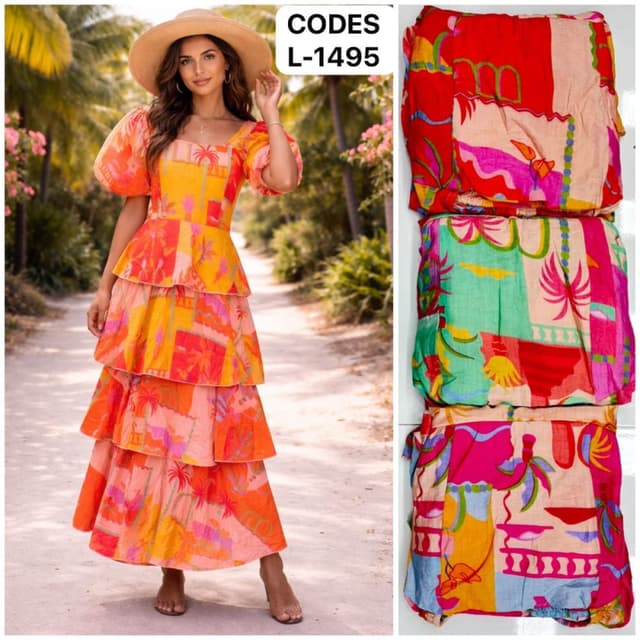 Multicolor (Red, Orange, Yellow, Pink, Green, Blue) Maxi Dress