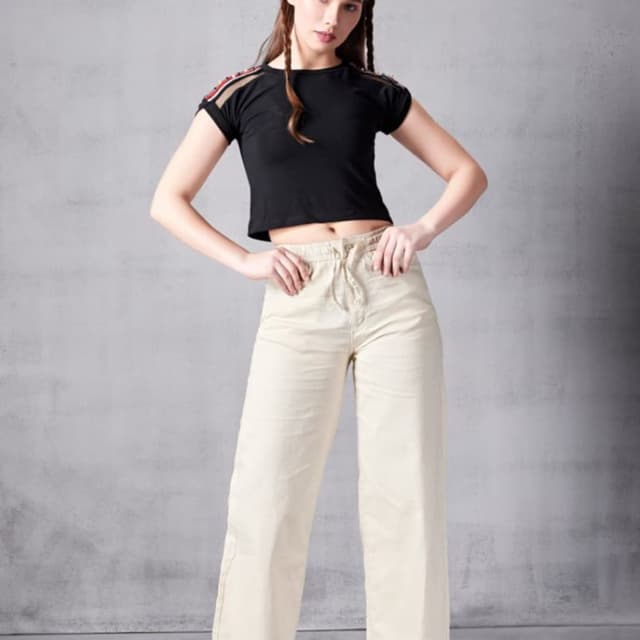Black, Cream, Red, White Top and Pants Set