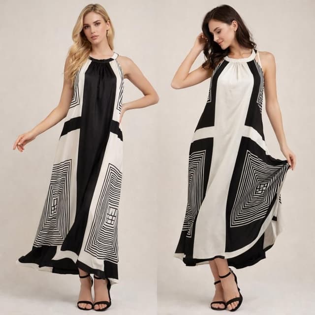Black and White Maxi Dress