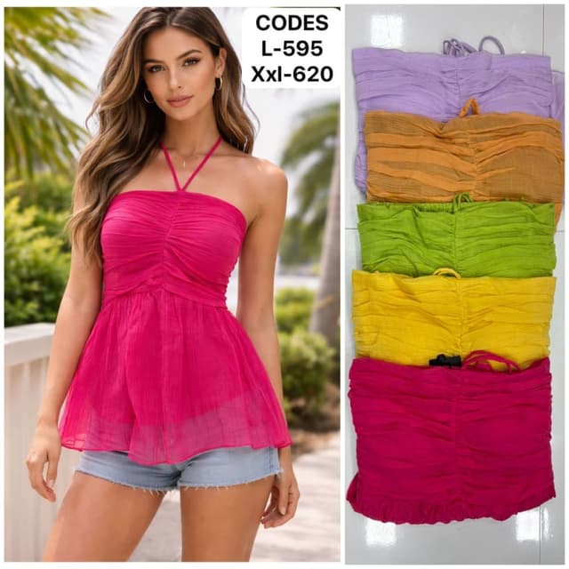 Hot Pink, Lavender, Orange, Lime Green, Yellow Peplum Top