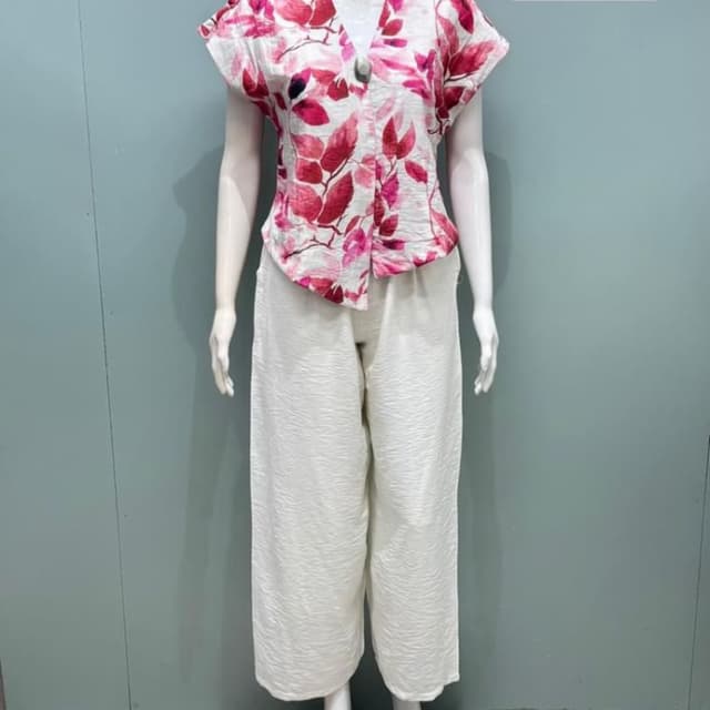 White, Pink, Red, Green Top and Pants Set