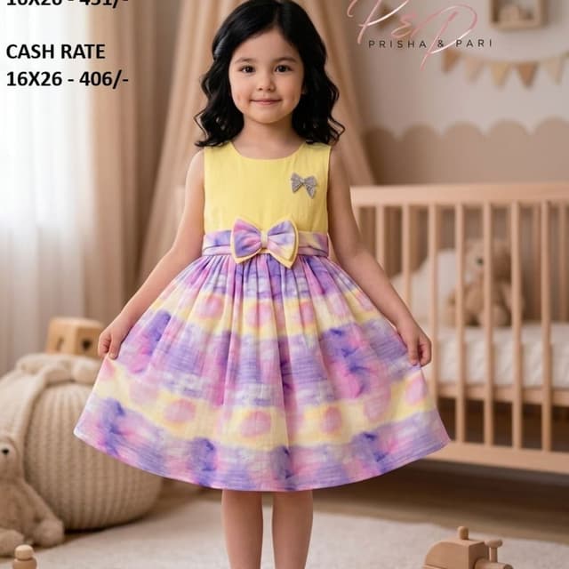 Yellow, Purple, Pink, White Dress