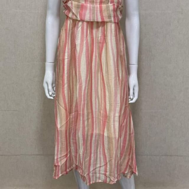 Pink, Beige, White Dress