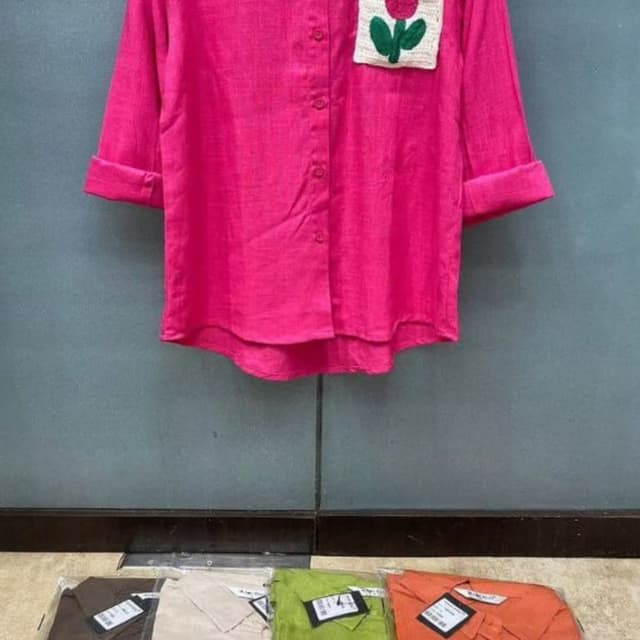 Hot Pink, White, Green, Red Shirt