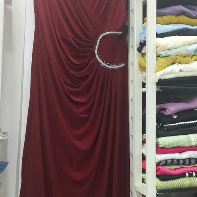 Deep maroon or wine red Evening Gown