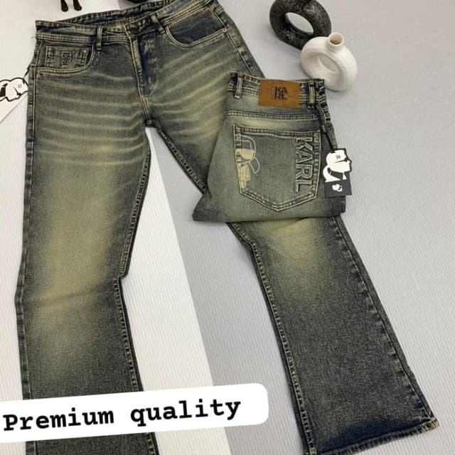 Washed Blue and Grey with Yellowish Tints Jeans