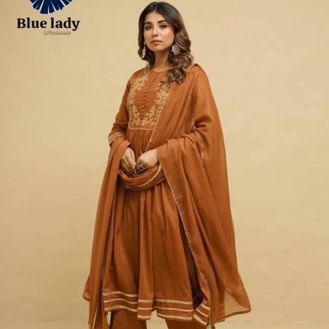 Rust Orange Salwar Kameez Set