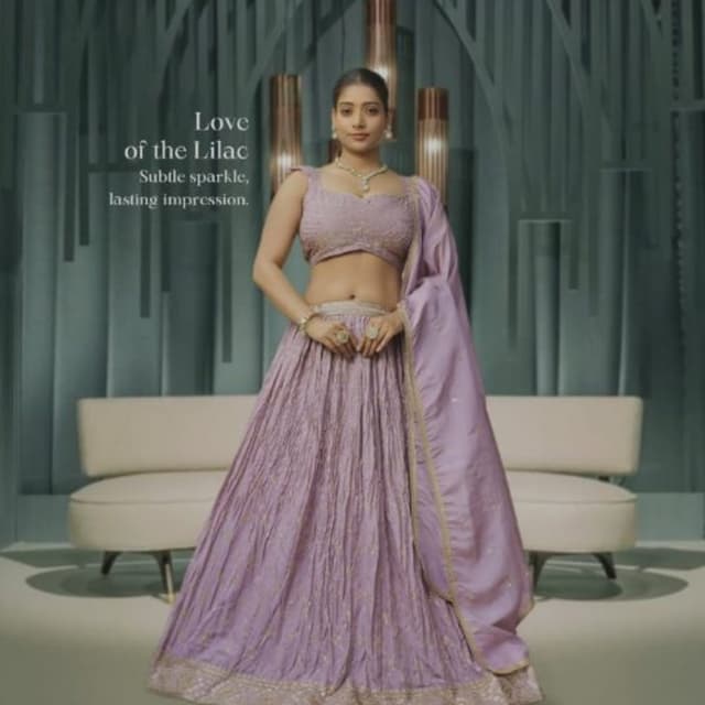 Lilac, Pastel Pink, Gold accents Lehenga Choli