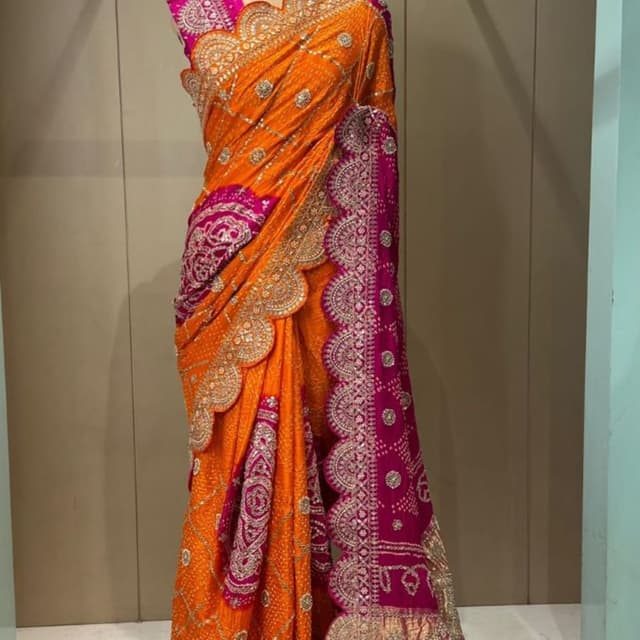 Orange and Magenta Saree