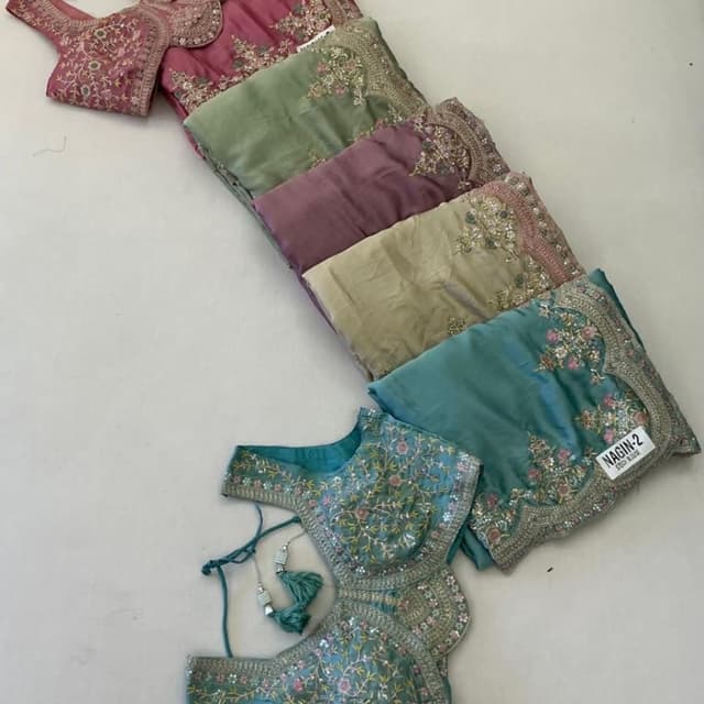 Teal, Dusty Rose, Sage Green, Lavender, Beige, Silver Lehenga Choli