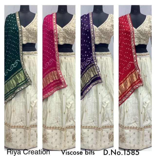 Cream, Gold, Pink, Purple, Red Lehenga Choli