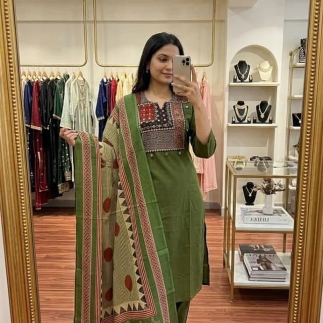 Olive Green, Red, Black, Beige, Cream Kurta Set