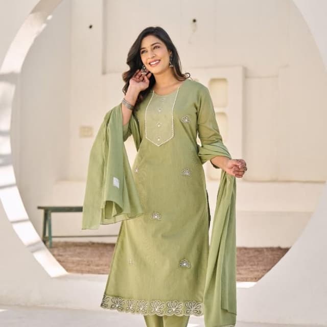 Olive Green Kurta Set