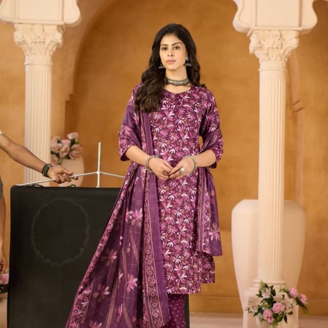 Purple, Pink, Maroon Kurta Set