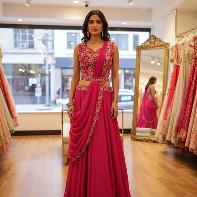 Hot Pink Lehenga Choli