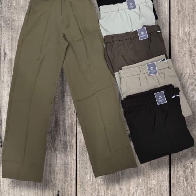 Olive green, Black, Cream, Brown Pants