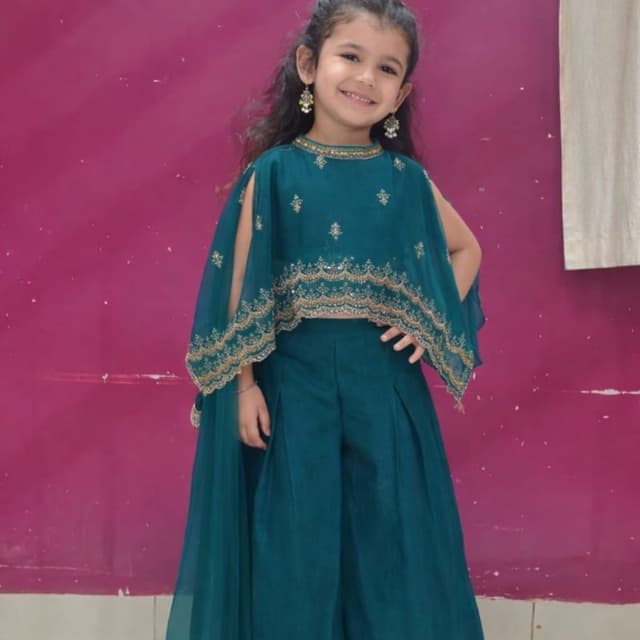Teal Green with Gold Lehenga Choli
