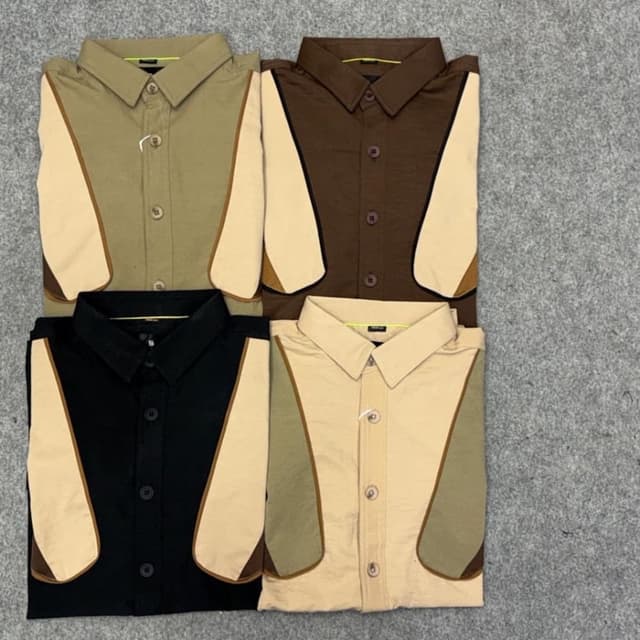 Brown, Beige, Khaki, Black, Olive Green Shirt