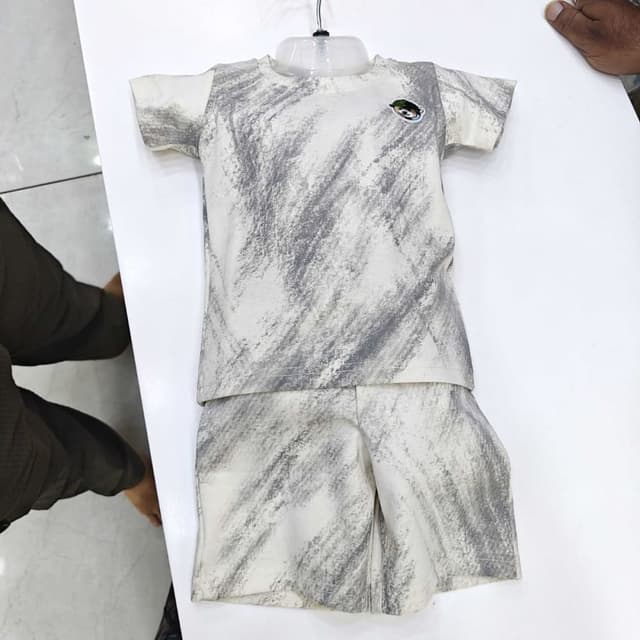 White and Grey T-shirt and Shorts Set