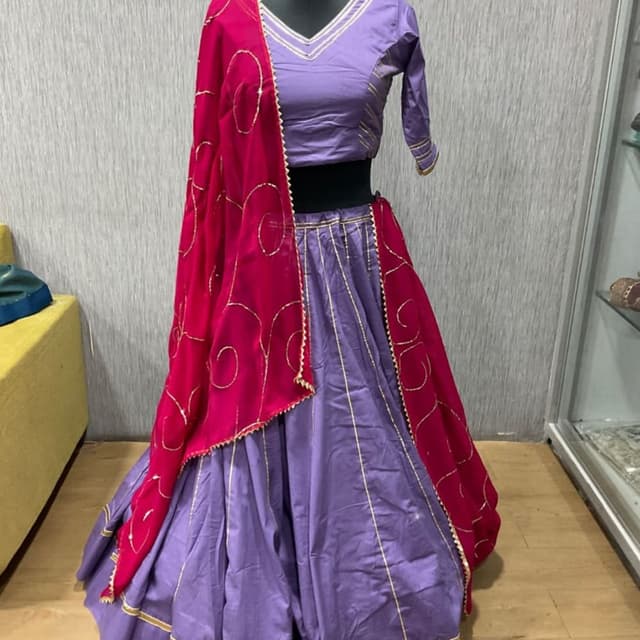 Purple and Pink with Gold accents Lehenga Choli with Dupatta