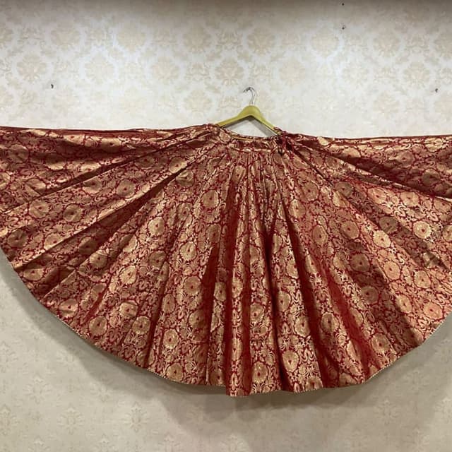 Red and Gold Lehenga Skirt