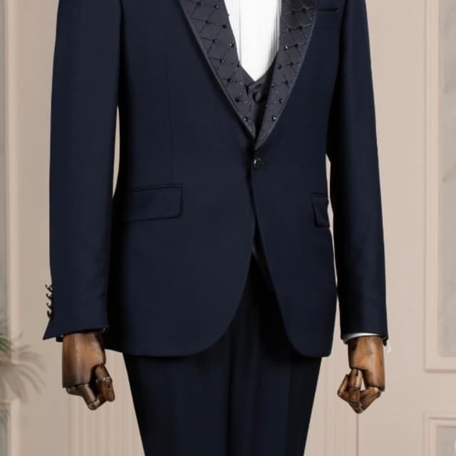 Navy Blue Tuxedo Suit