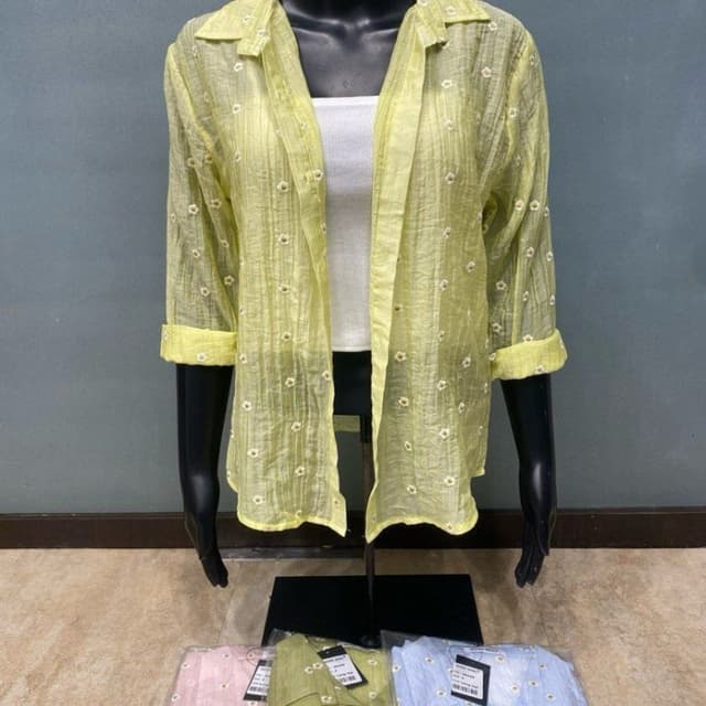 Yellow with white floral pattern Shirt