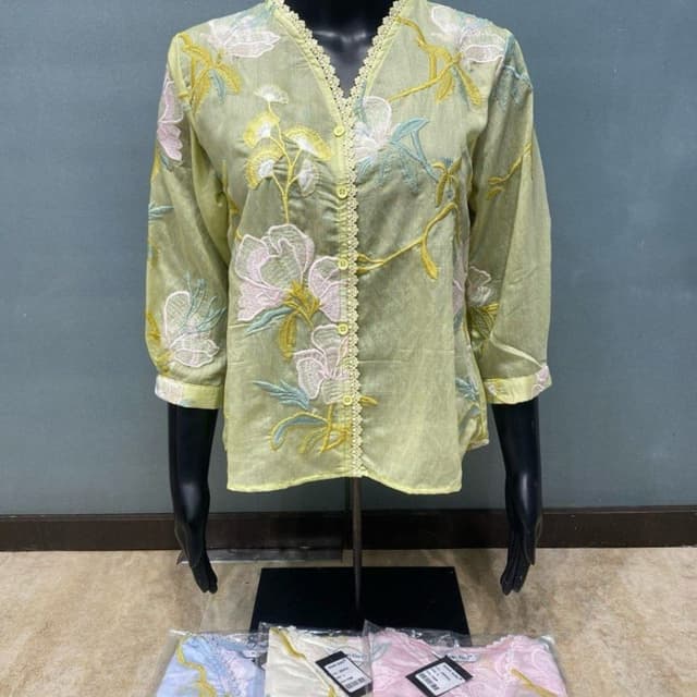 Light green, pink, yellow, blue, white Shirt